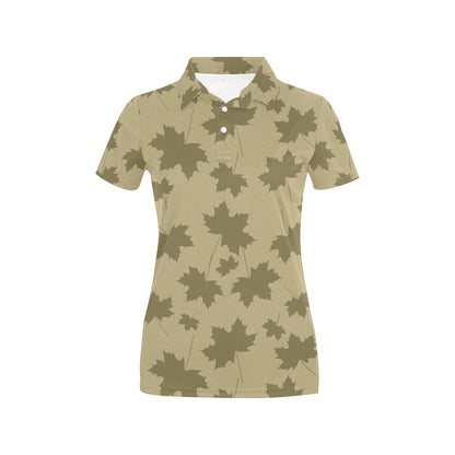 Maple Leaf Pattern Print Design 01 Women's Polo Shirt