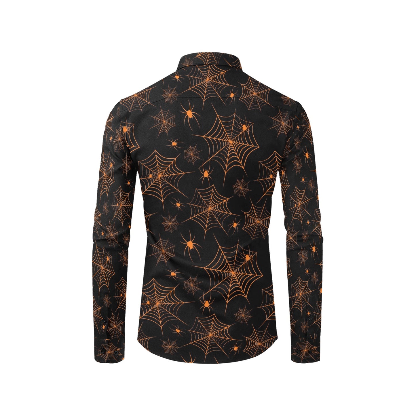 Spider Web Print Design LKS306 Men's Long Sleeve Dress Shirt
