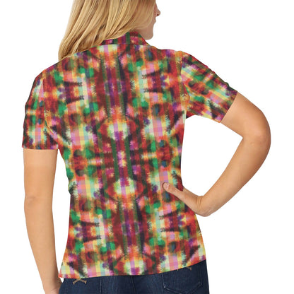 Tie Dye Print Design LKS301 Women's Polo Shirt