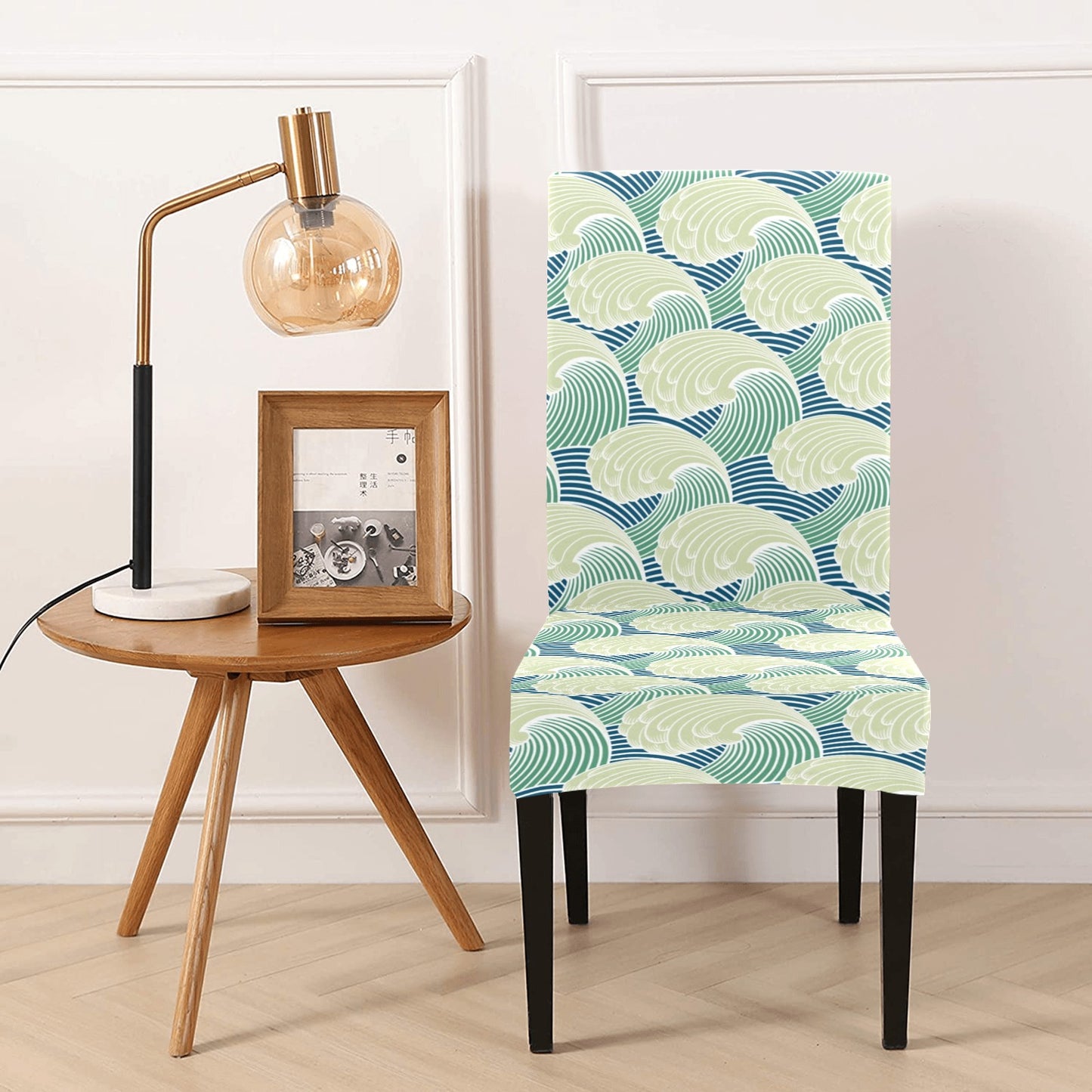 Wave Japan Style Print Design LKS302 Dining Chair Slipcover