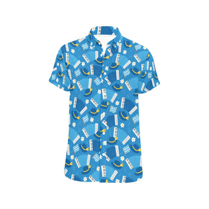 Accordion Print Design LKS401 Men Short Sleeve Button Up Shirt