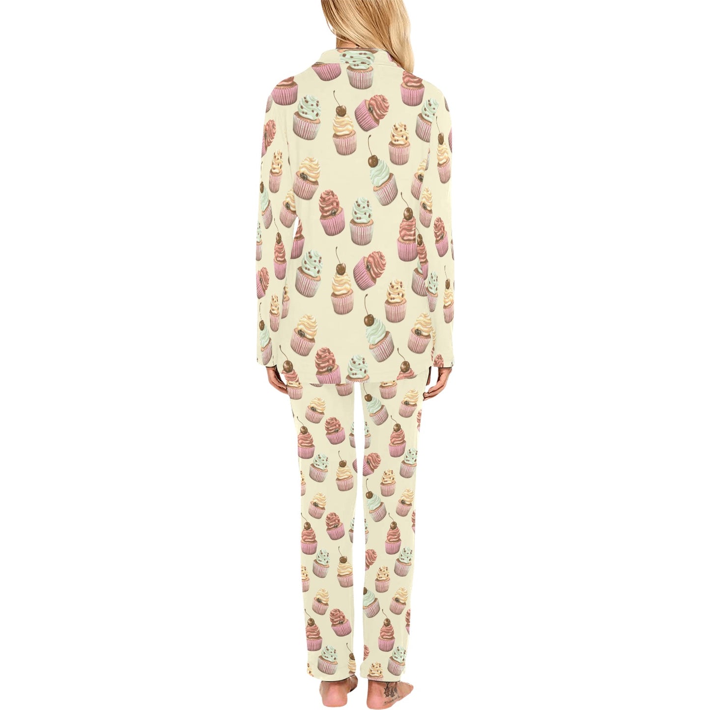 Cupcake Pattern Print Design 04 Women's Long Pajama Set