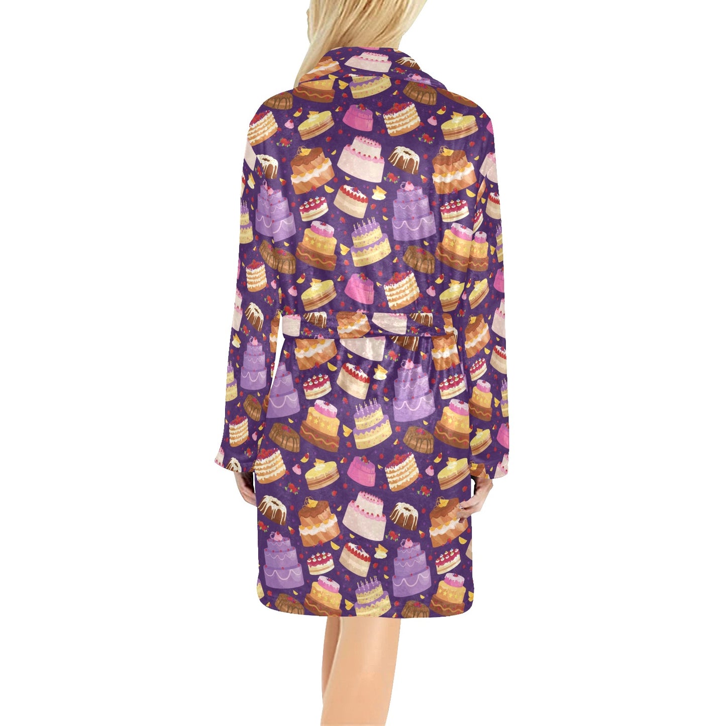 Cake Pattern Print Design 05 Women's Fleece Robe