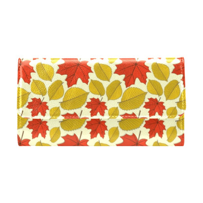 Elm Maple Leave Print Pattern Women's Trifold Wallet