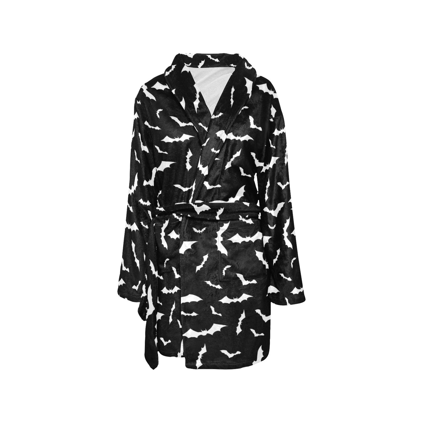 Bat Pattern Print Design 05 Women's Fleece Robe