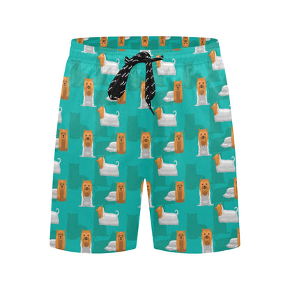 Silky Terriers Print Design LKS301 Men's Swim Trunks Beach Shorts