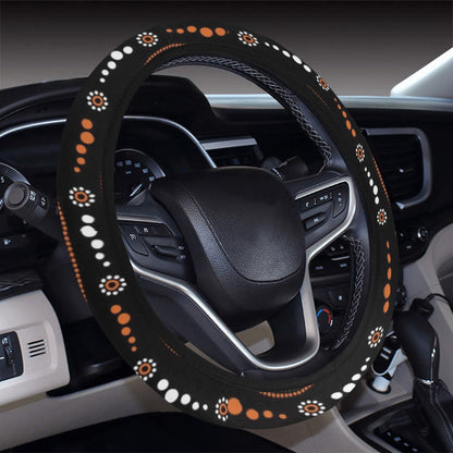 Aboriginal Print Design LKS404 Steering Wheel Cover with Elastic Edge