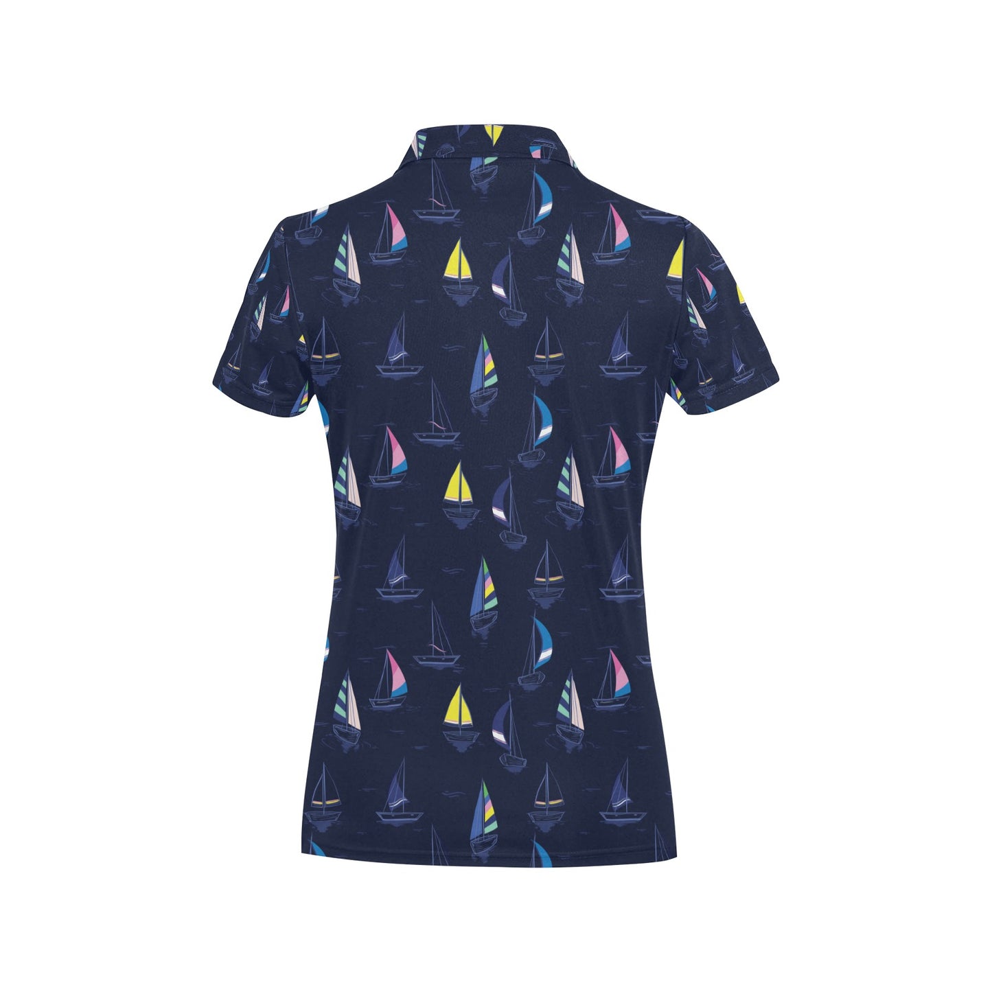 Sailboat Print Design LKS305 Women's Polo Shirt