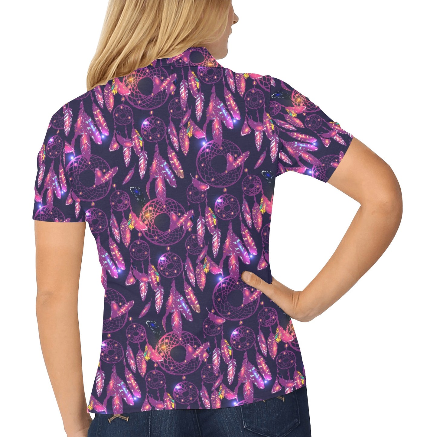 Dream catcher neon Women's Polo Shirt