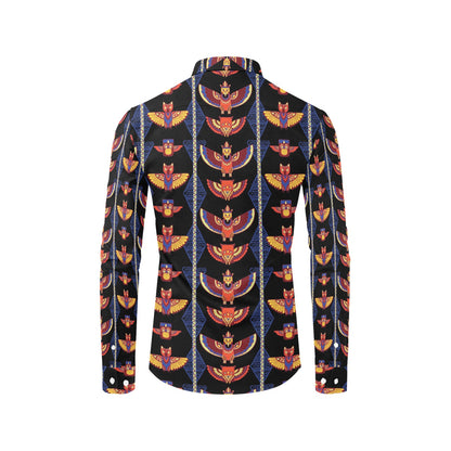 Totem Print Design LKS301 Men's Long Sleeve Dress Shirt