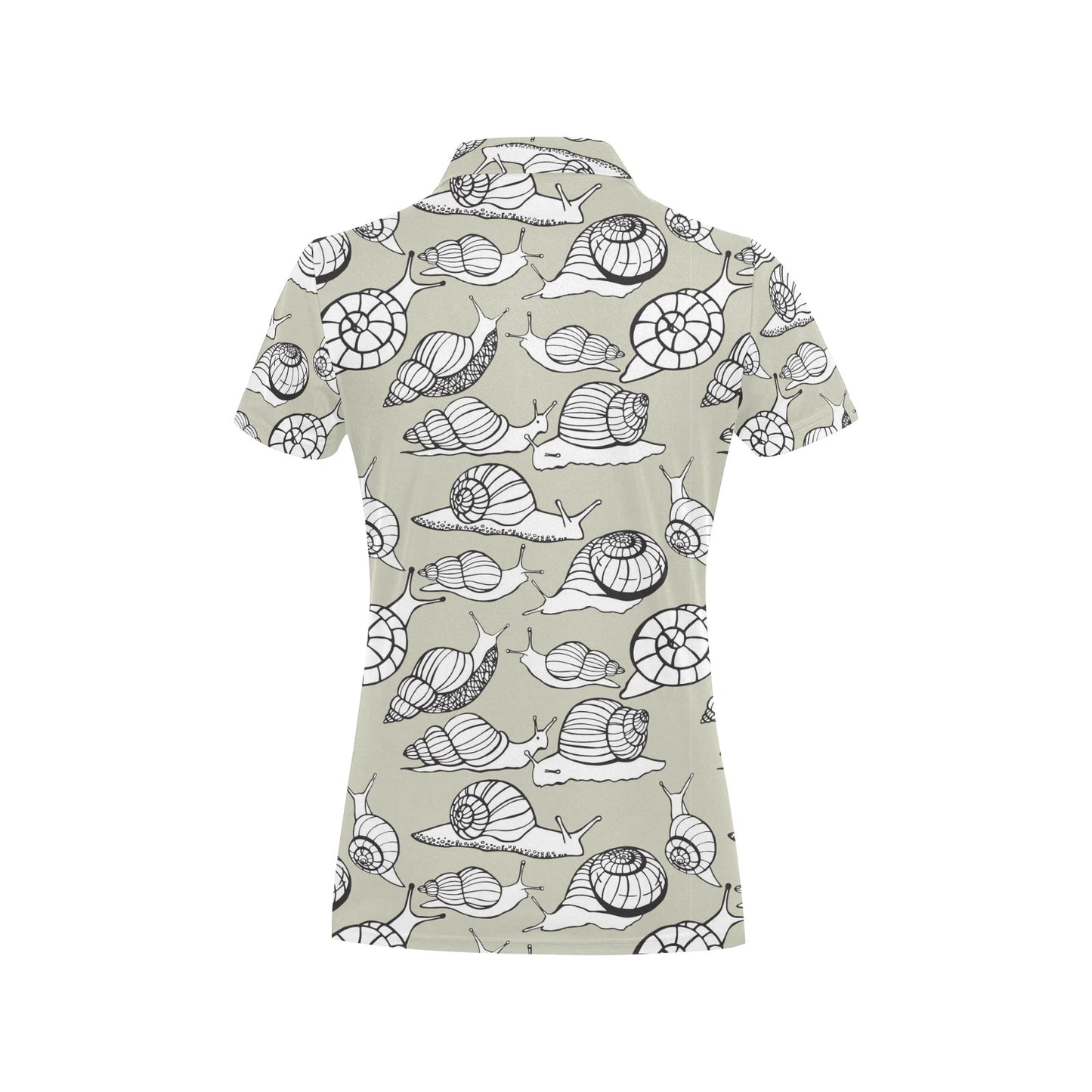 Snail Pattern Print Design 03 Women's Polo Shirt