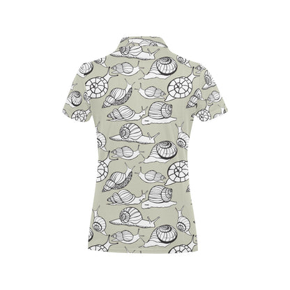 Snail Pattern Print Design 03 Women's Polo Shirt