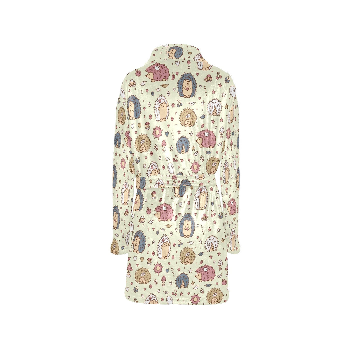 Hedgehog Cute Pattern Print Design 01 Women's Fleece Robe