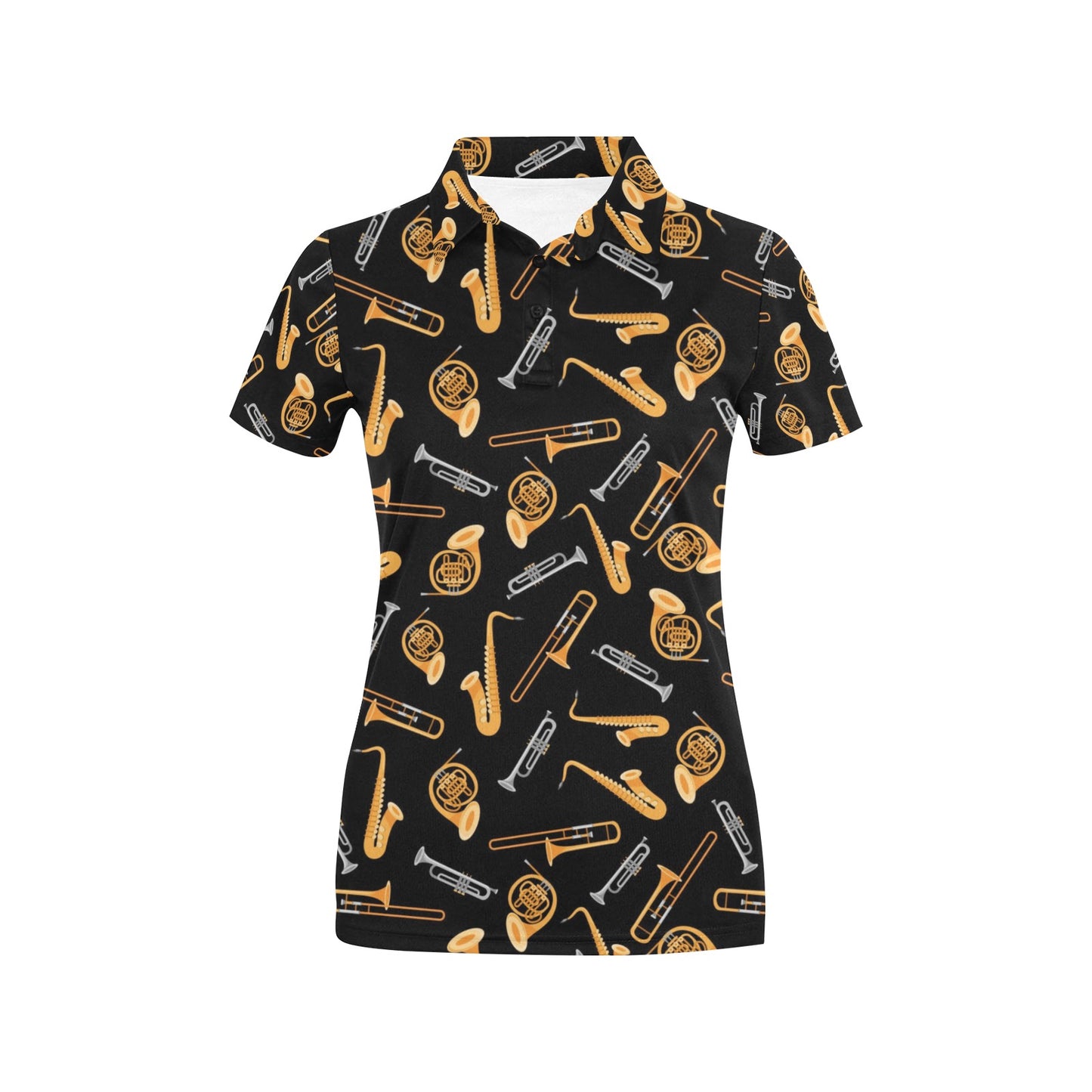Saxophone Print Design LKS403 Women's Polo Shirt