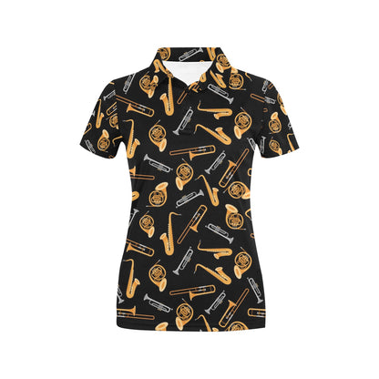 Saxophone Print Design LKS403 Women's Polo Shirt