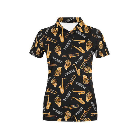 Saxophone Print Design LKS403 Women's Polo Shirt