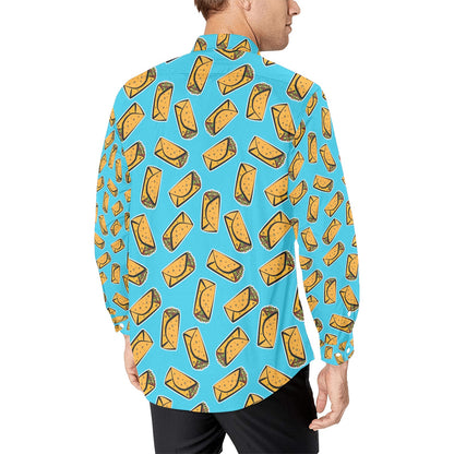 Burrito Print Design LKS301 Men's Long Sleeve Dress Shirt