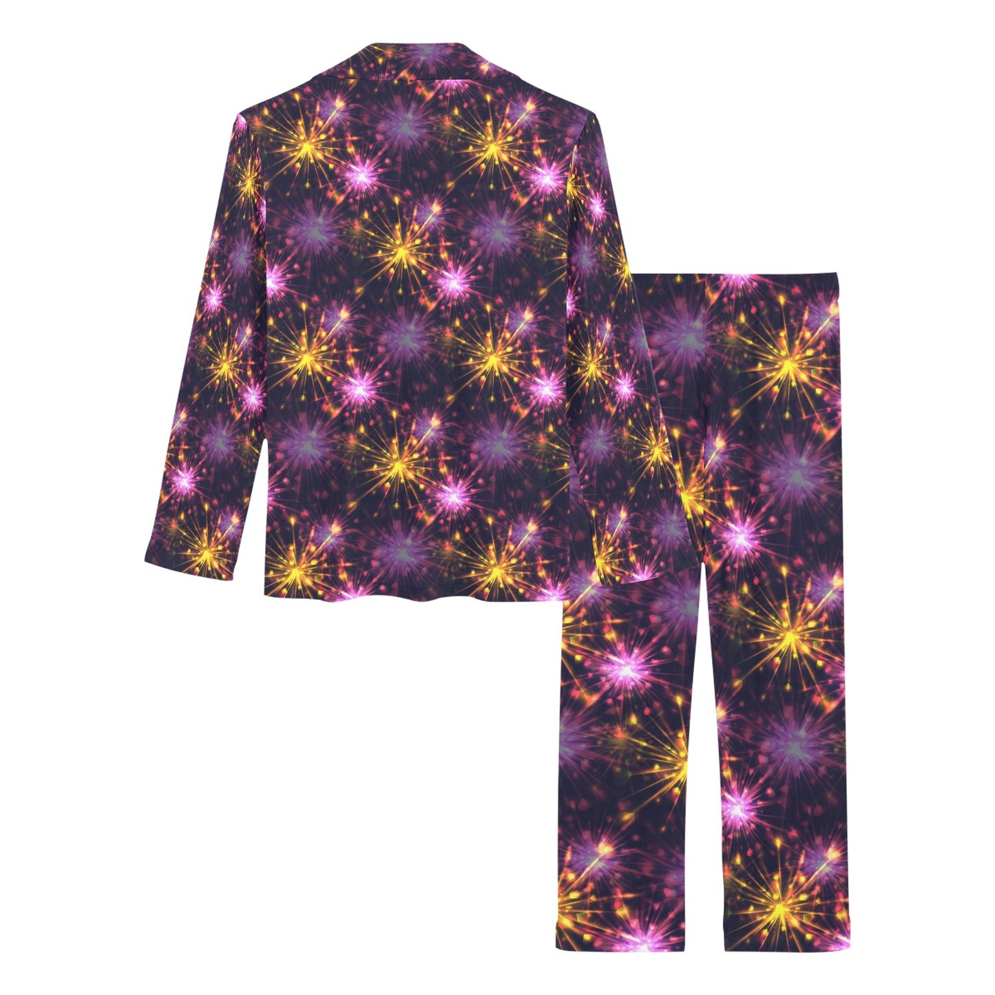 Firework Print Design LKS303 Women's Long Pajama Set