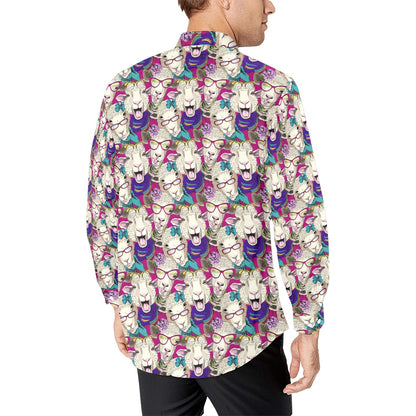 Sheep Print Design LKS403 Men's Long Sleeve Dress Shirt