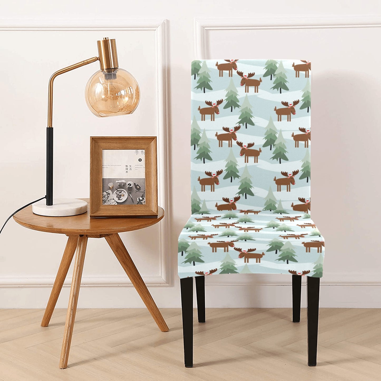 Moose Print Design LKS402 Dining Chair Slipcover