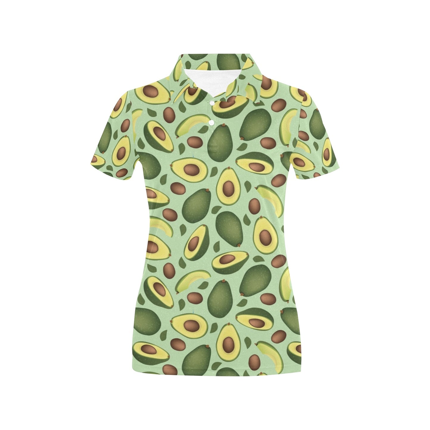 Avocado Pattern Print Design AC01 Women's Polo Shirt
