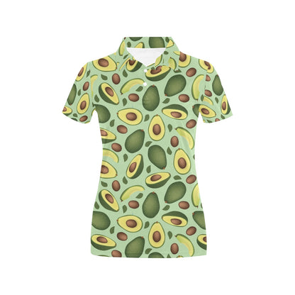 Avocado Pattern Print Design AC01 Women's Polo Shirt