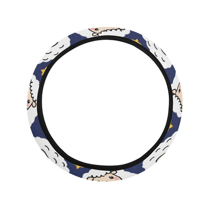 Sheep Print Design LKS402 Steering Wheel Cover with Elastic Edge
