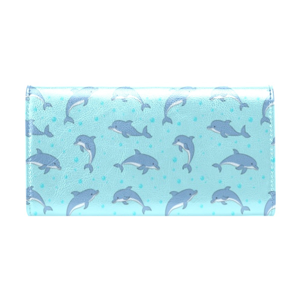 Dolphin Baby Cute Print Pattern Women's Trifold Wallet