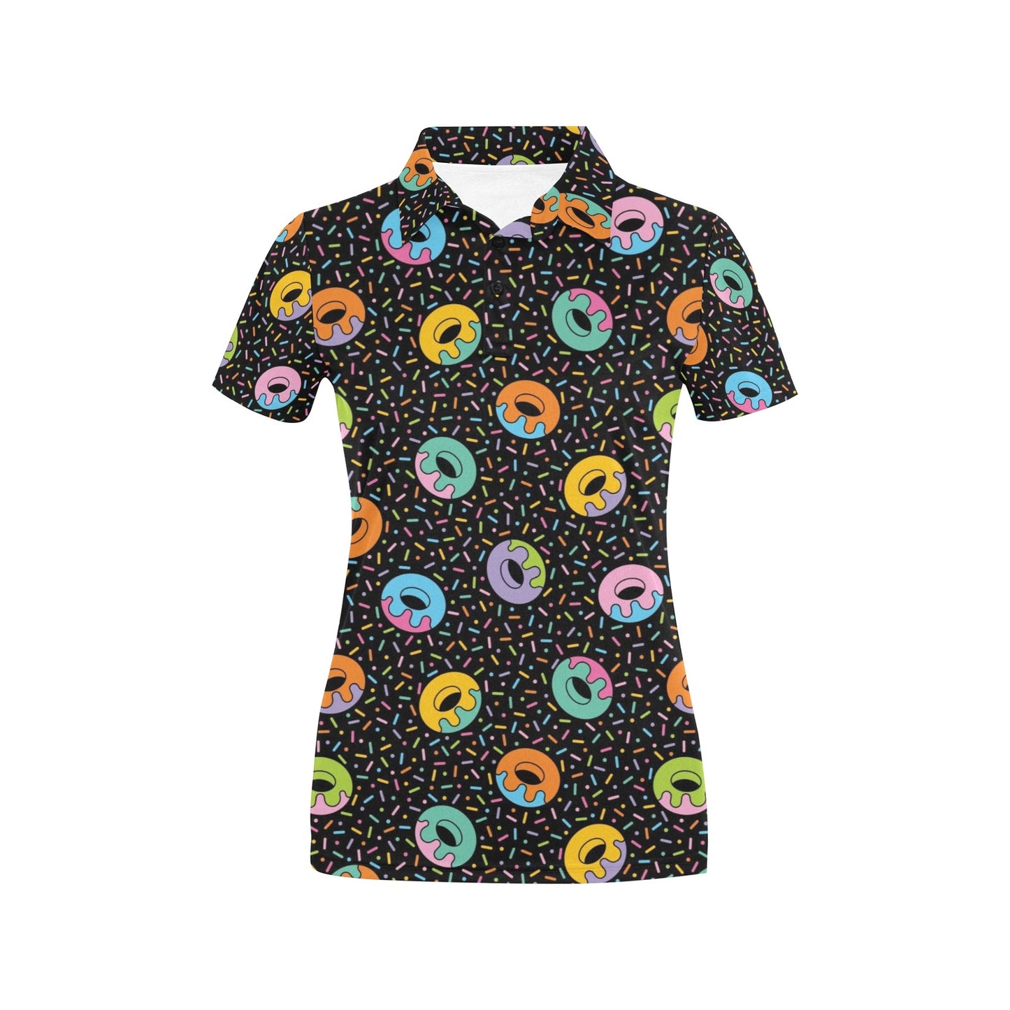 Donut Pattern Print Design DN012 Women's Polo Shirt