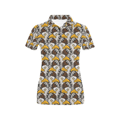 Eagles Head Pattern Women's Polo Shirt