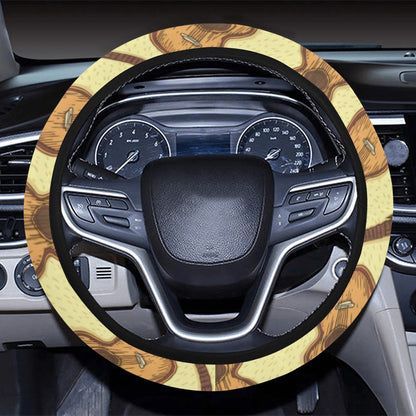Acoustic Guitar Print Design LKS402 Steering Wheel Cover with Elastic Edge