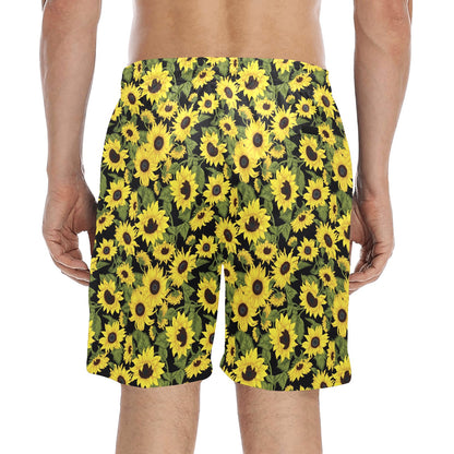 Sunflower Fresh Bright Color Print Men's Swim Trunks Beach Shorts