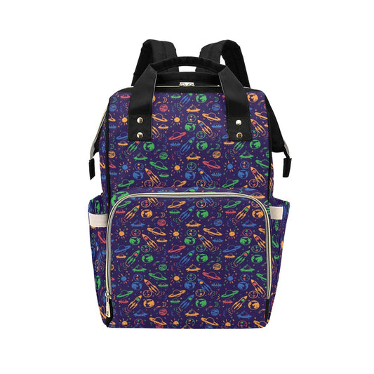 UFO Space Rocket Print Design LKS302 Diaper Bag Backpack