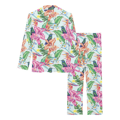 Hummingbird Tropical Pattern Print Design 05 Women's Long Pajama Set