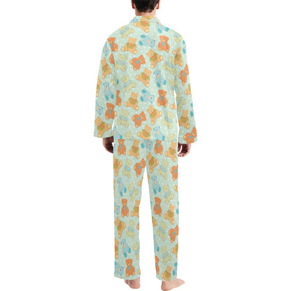 Bear Pattern Print Design 02 Men's Long Pajama Set