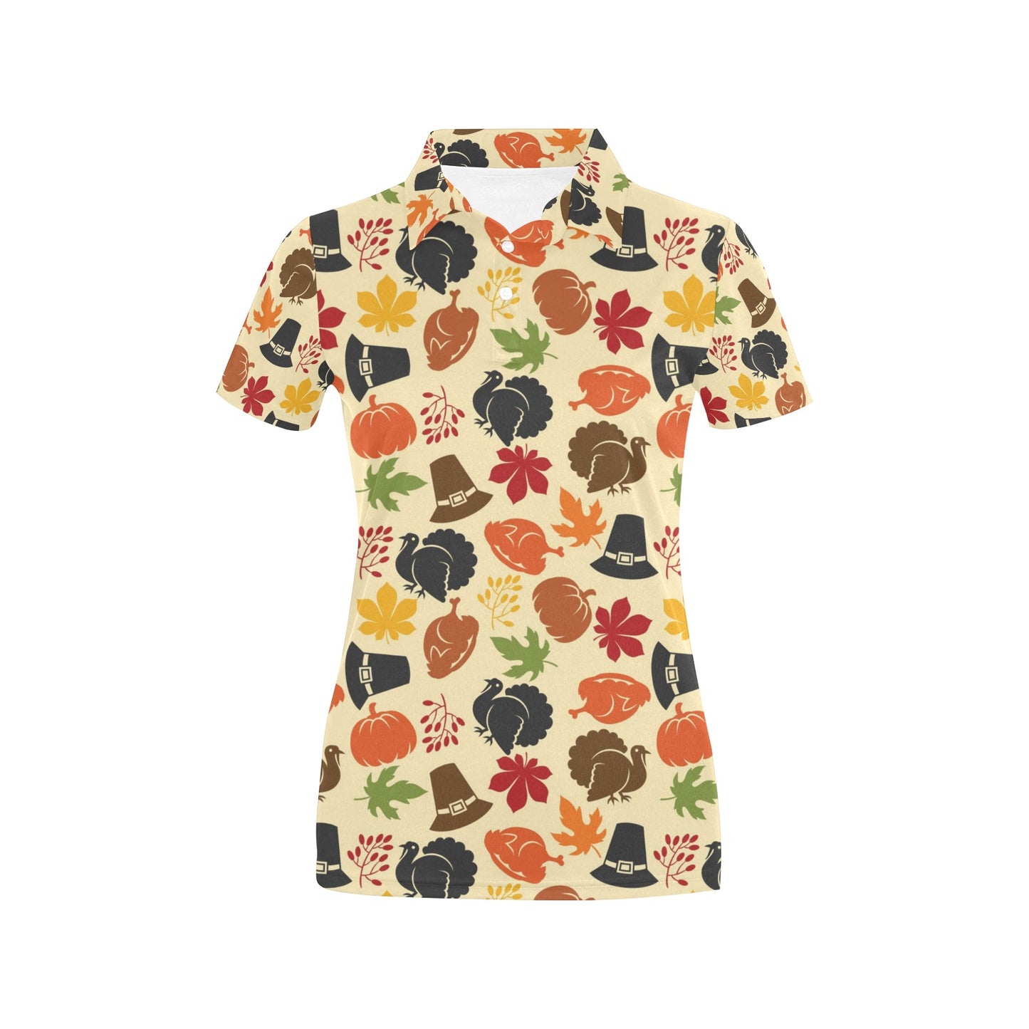 Thanksgiving Print Design LKS303 Women's Polo Shirt