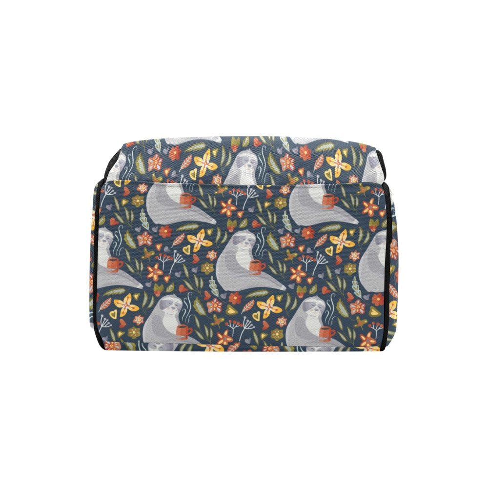Sloth Print Design LKS303 Diaper Bag Backpack