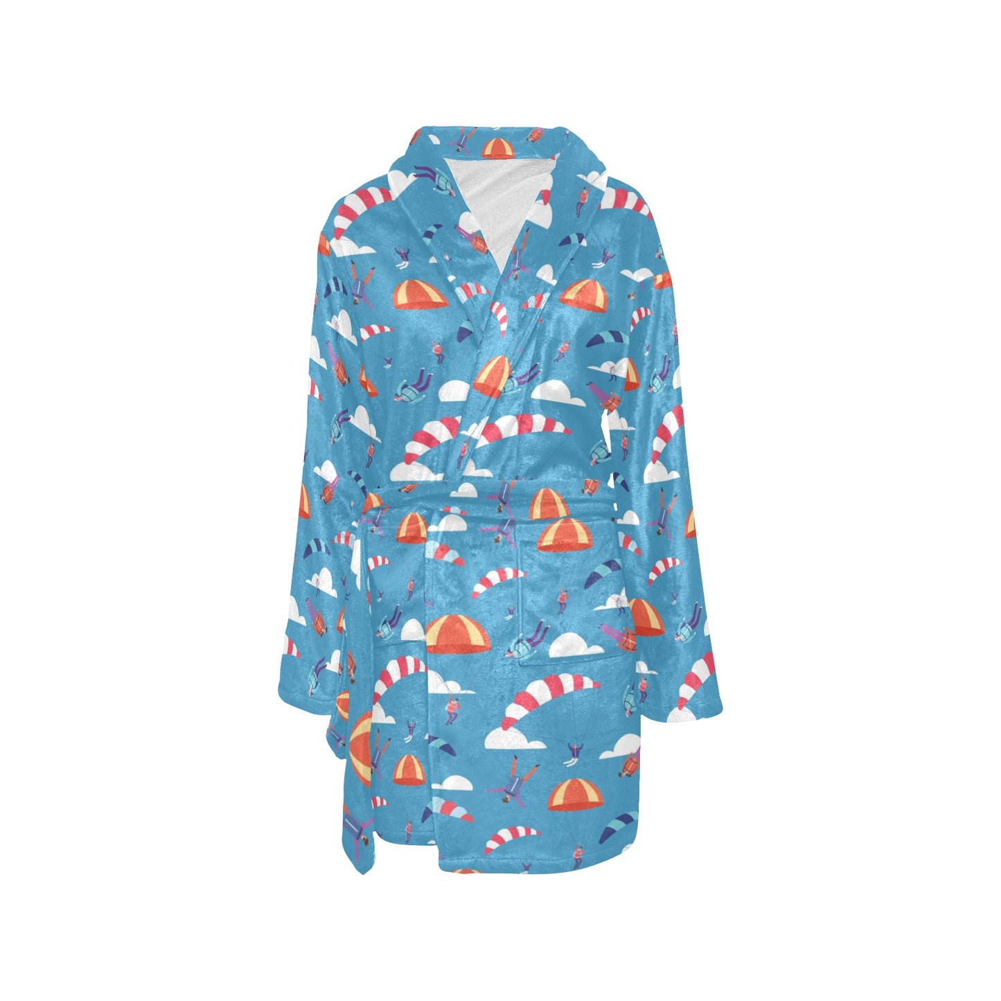 Skydiving Pattern Print Design 03 Women's Fleece Robe