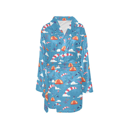 Skydiving Pattern Print Design 03 Women's Fleece Robe