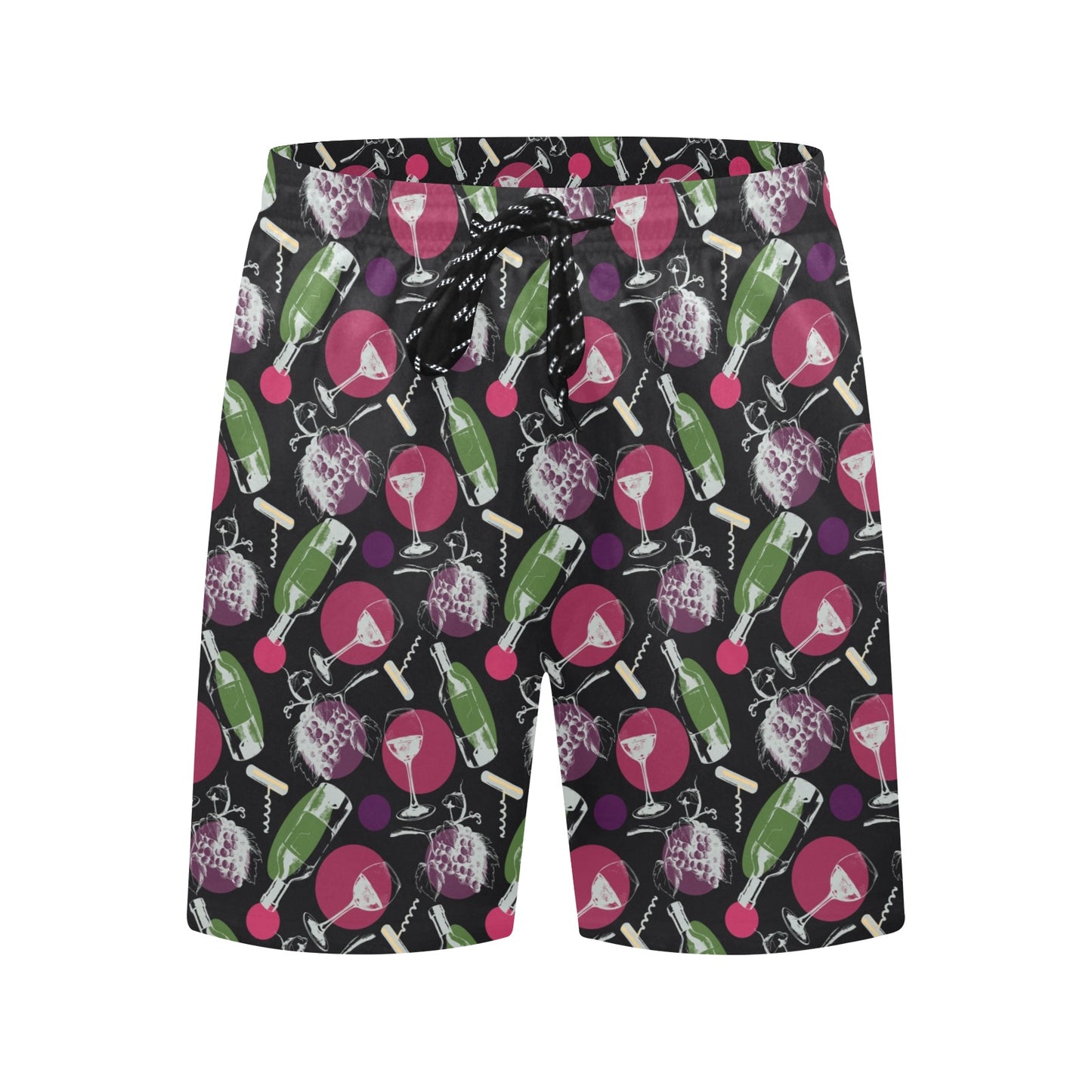 Wine Print Design LKS307 Men's Swim Trunks Beach Shorts