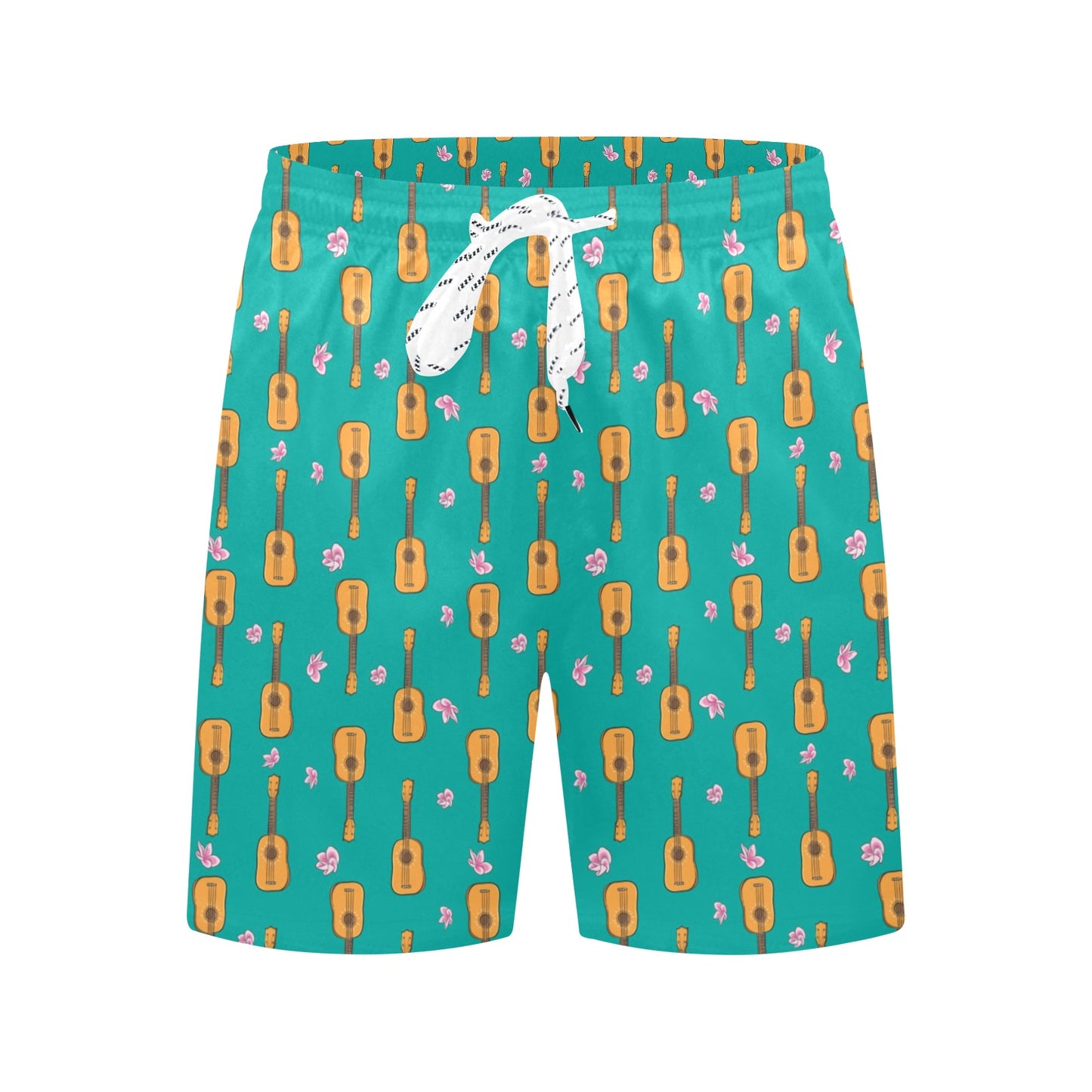 Ukulele Print Design LKS403 Men's Swim Trunks Beach Shorts