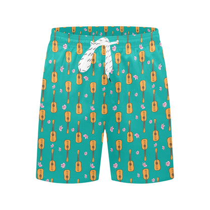 Ukulele Print Design LKS403 Men's Swim Trunks Beach Shorts