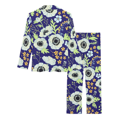 Anemone Pattern Print Design AM06 Women's Long Pajama Set