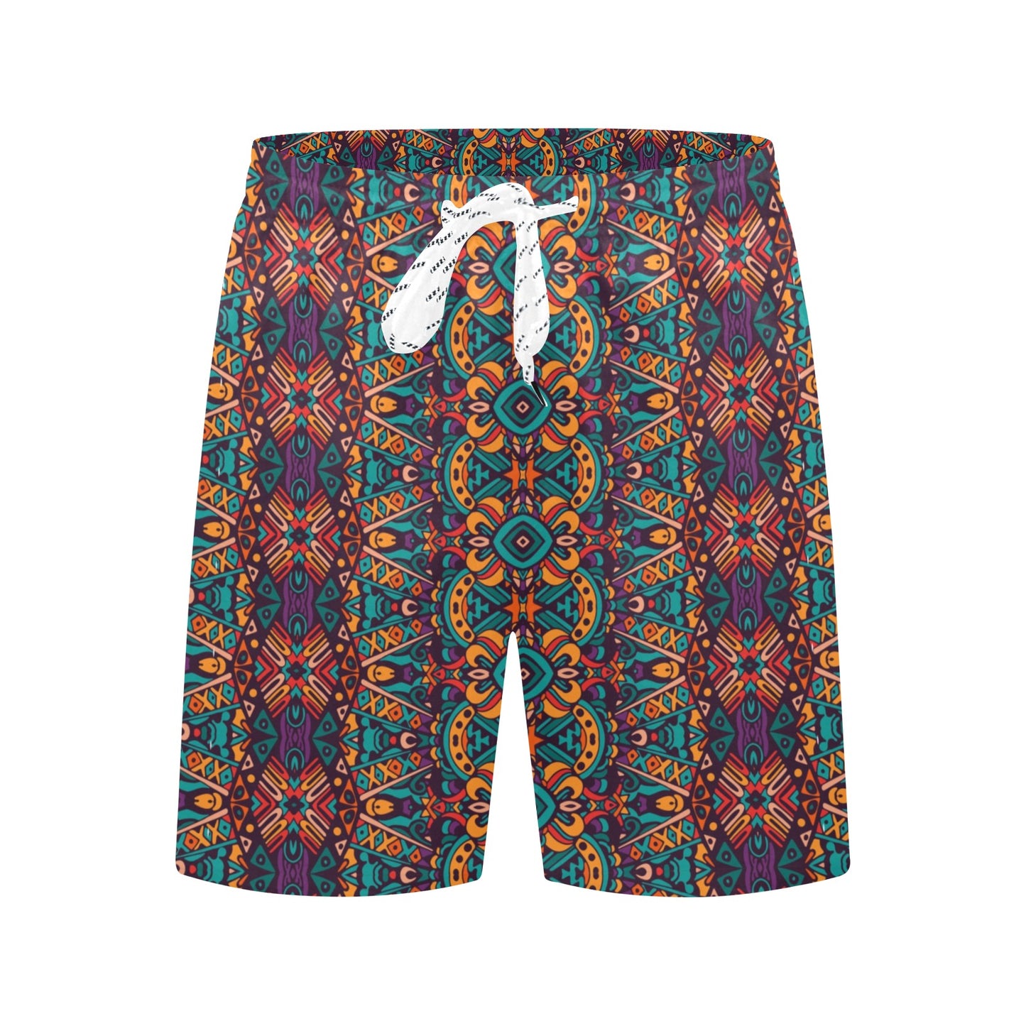 Ethnic Style Print Pattern Men's Swim Trunks Beach Shorts