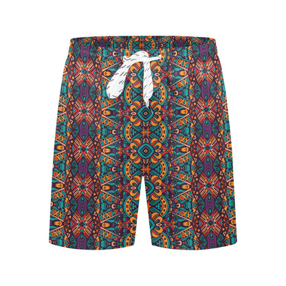 Ethnic Style Print Pattern Men's Swim Trunks Beach Shorts