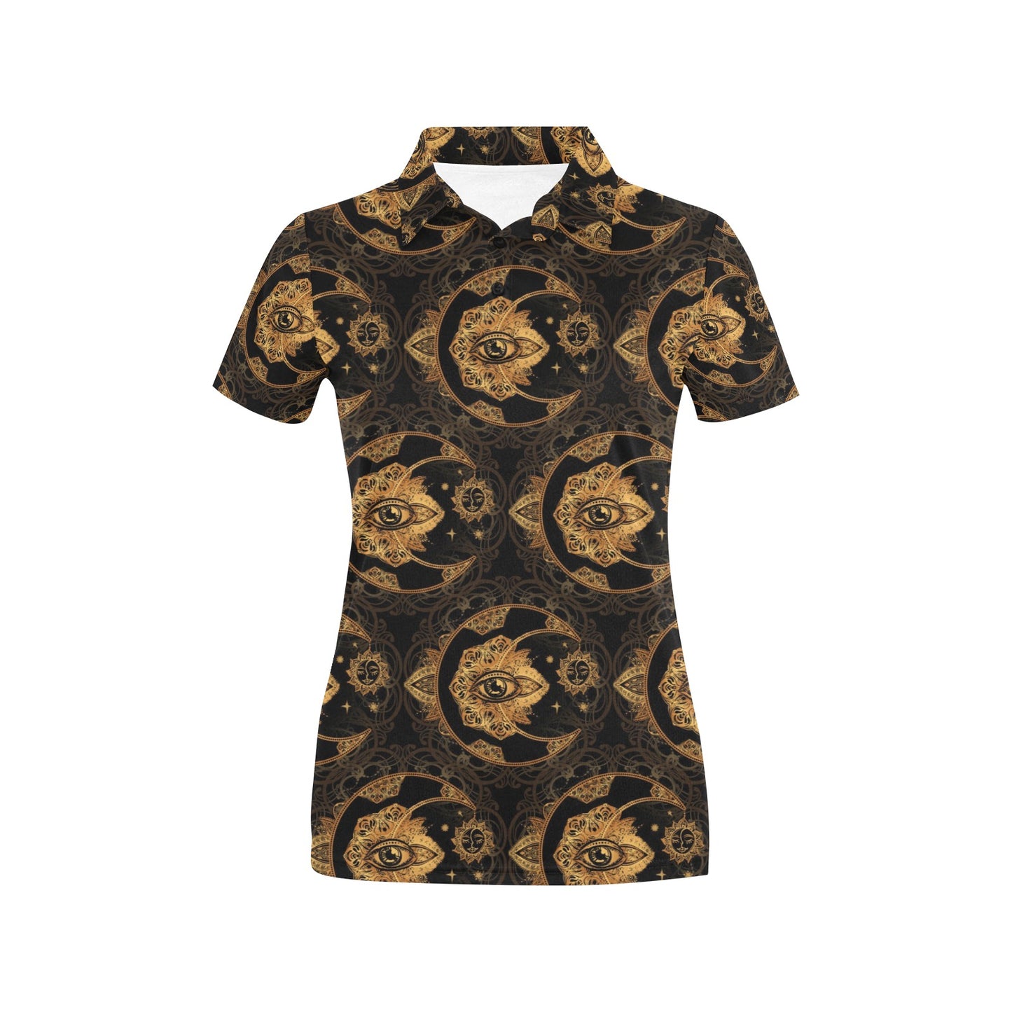 Sun Moon mandala Third eye Women's Polo Shirt