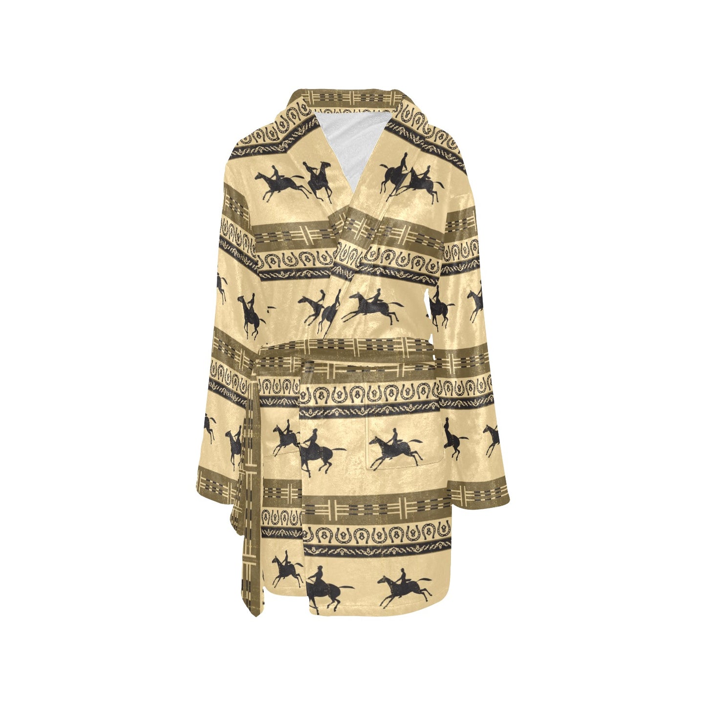Horse Pattern Prnt Women's Fleece Robe