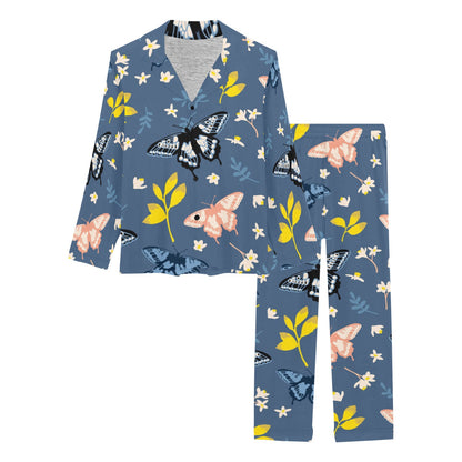 Monarch Butterfly Pattern Print Design 02 Women's Long Pajama Set