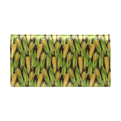 Agricultural Corn cob Print Women's Trifold Wallet