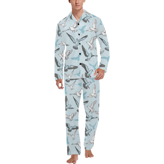 Pigeon Pattern Print Design 03 Men's Long Pajama Set